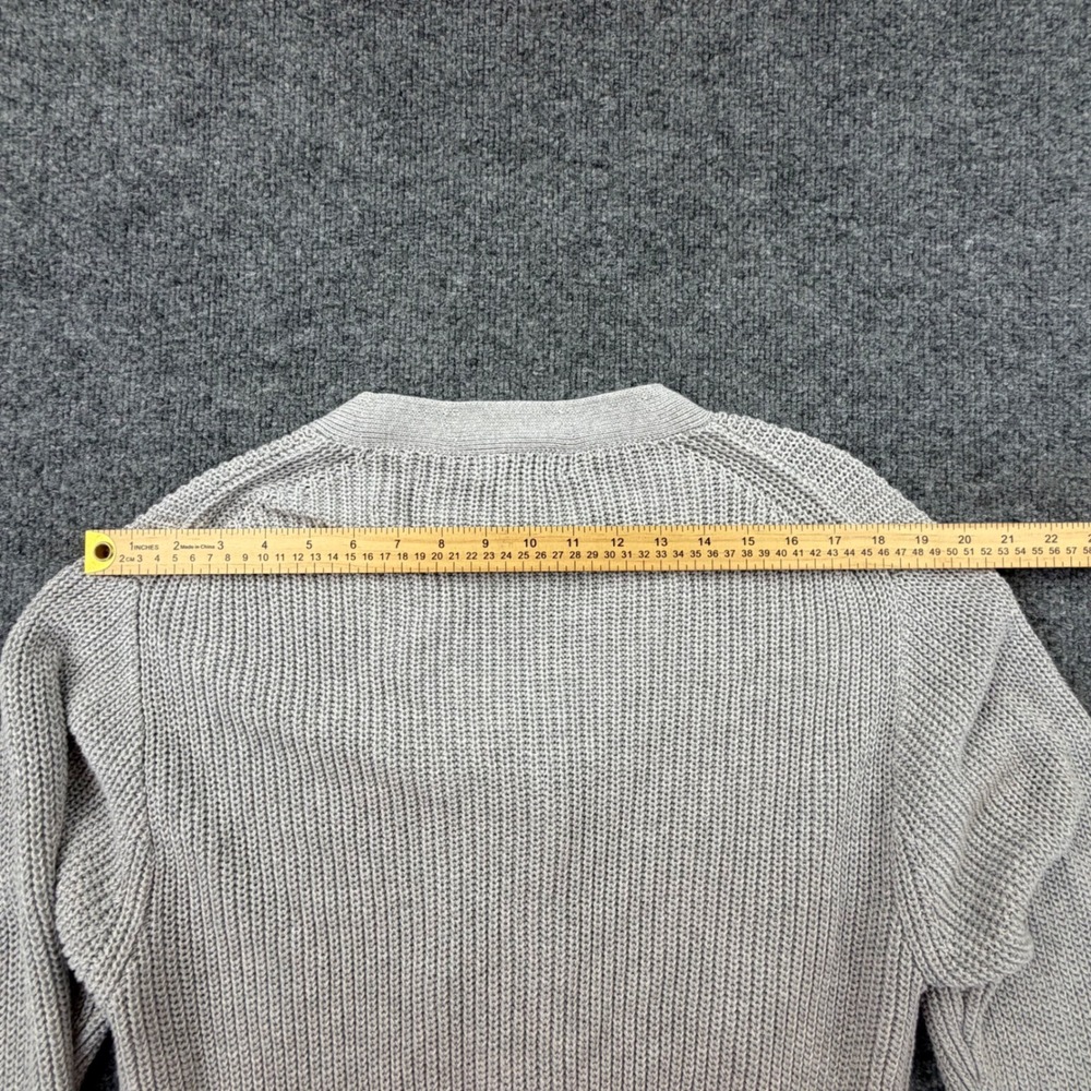 J.Crew Cotton Cashmere Blend Cropped V-Neck Cardigan Sweater Gray L - Picture 8 of 10